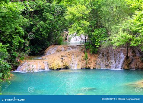 Waterfall In Forest Stock Image Image Of Natural Kurshunlu 31189599