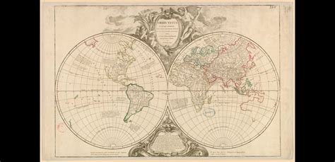 خريطة العالم القديم في عام 1752 المرسال