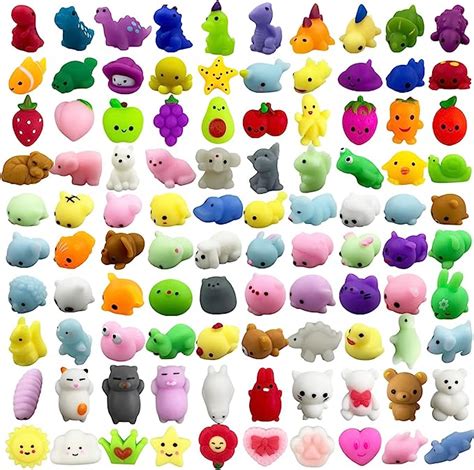 Anditoy 100 Pcs Mochi Squishy Toys Kawaii Squishies Stress Relief