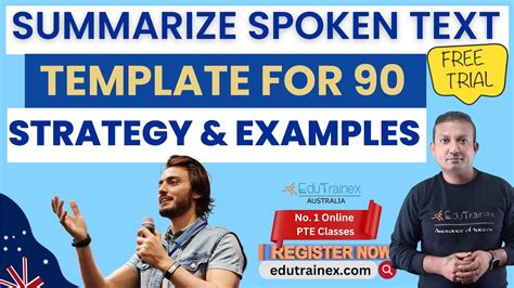 Pte Summarize Spoken Text Full Strategy Templates Practice Examples Edutrainex Youtube