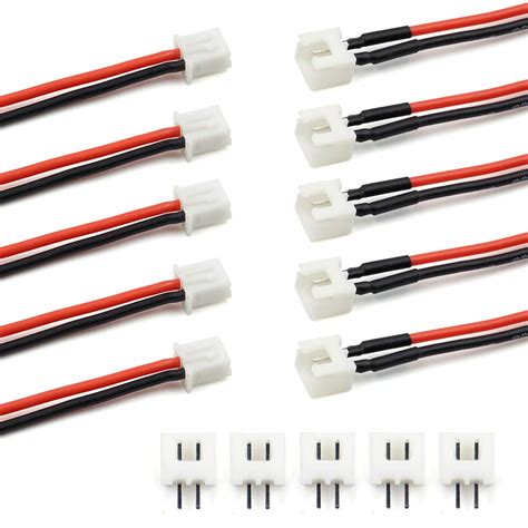 buy 5 pairs jst xh 2 54mm 1s 2 pin balance plug lead socket male and female connector with 10cm