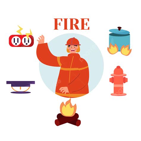 Gambar Koncep Pencegahan Kebakaran Pemadam Ilustrasi Mematikan