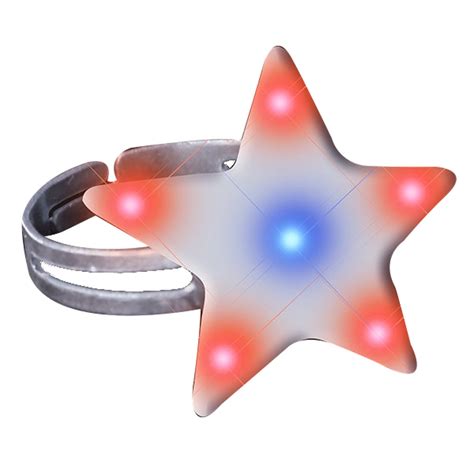 Star Light Up Ring Flashing Body Light Lapel Pins Best Glowing Party