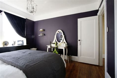 Love The Drama Of This Dark Purple Room And How It Contrasts With The