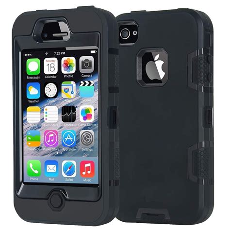 Armor Iphone 4 Case Apple Iphone 4 4s Case Shockproof Heavy Duty Combo Hybrid Defender High