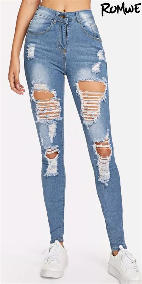 ripped bleach wash skinny jeans cute ripped jeans cute pants diy ripped jeans