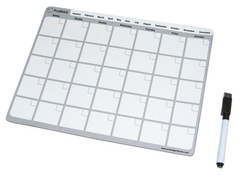 Promag 85 X 11 Inches Monthly Dry Erase Magnetic Calendar