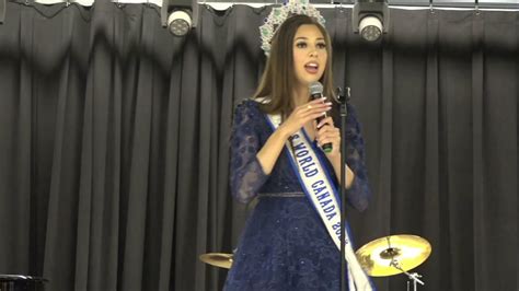 Miss World Canada Emma Morrison Ags Presentation Youtube