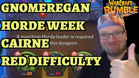 Gnomeregan Dungeon Guide Horde Week Cairne Red Difficulty Warcraft Rumble Youtube