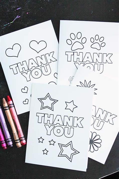 5 out of 5 stars. Free Printable Thank You Cards for Kids to Color & Send ...