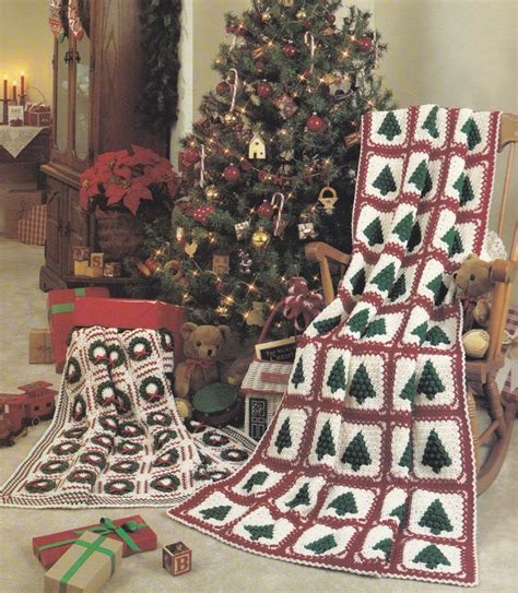 Christmas Afghan Crochet Patterns Tree Wreath By Paperbuttercup