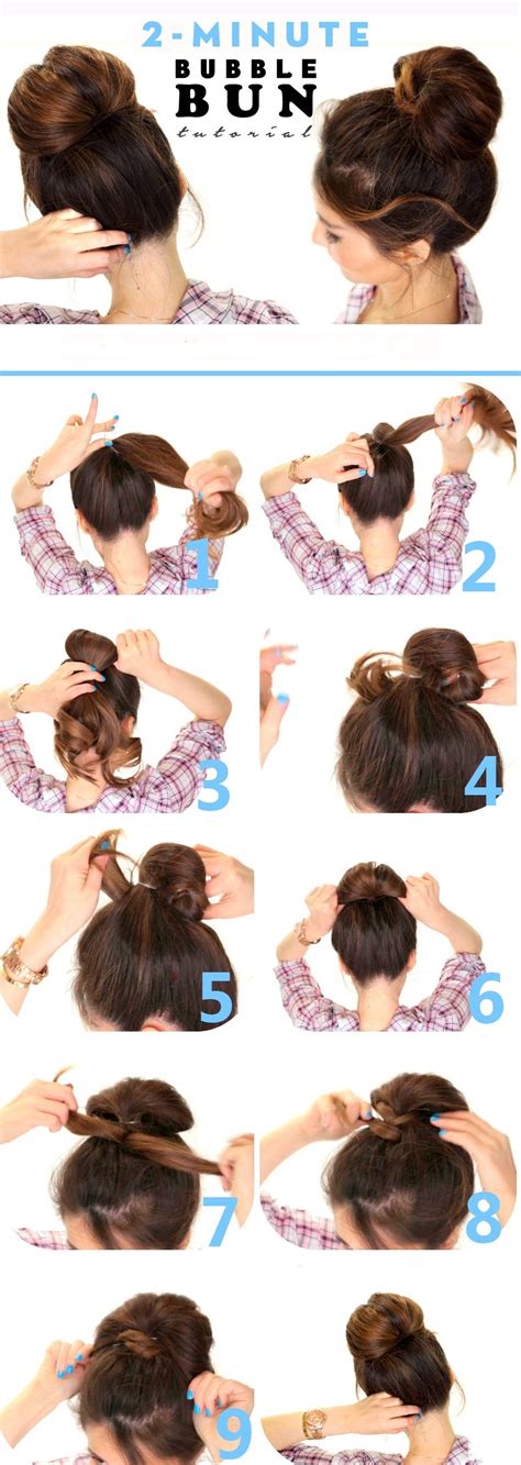 Bubble Bun Hairstyle Step By Step Hair Bun Tutorial Long Hair