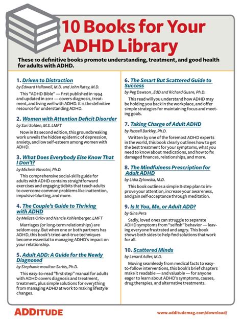 10 books for your adhd library pdf pdf adult attention deficit hyperactivity disorder