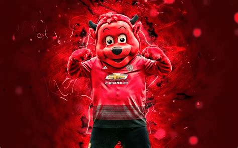 Download Wallpapers Fred The Red Mascot Red Devil Manchester United