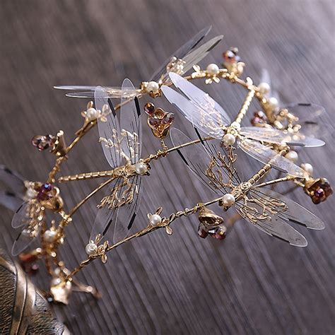 A crown is often, by extension. Baroque crown Three layer Dragonfly bridal hair ...