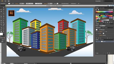 Perspective Grid Tools In Illustrator Buildings Design Youtube