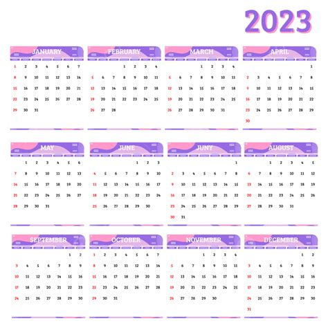 Gambar Kalendar Vektor Tahun 2023 Kalendar 2023 Tahun Png Dan Vektor