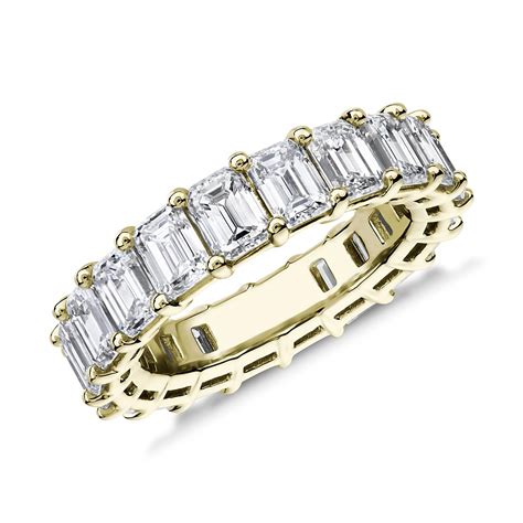 Emerald Cut Diamond Eternity Ring In 18k Yellow Gold 60 Ct Tw