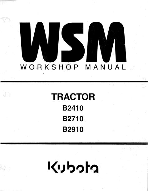 7800 Tractor Workshop Service Manual Kubota B7800 Hsd Ebay