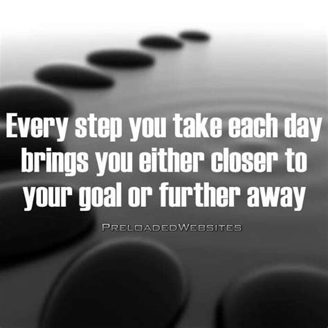 Every Step You Take Each Day Brings You Either Closer To Your Goal Or