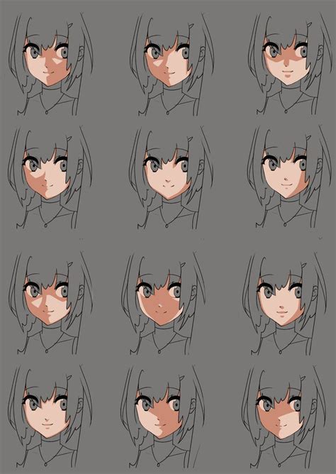 Anime Face Shading Practice 캐릭터 스케치 캐릭터 일러스트 드로잉 기법