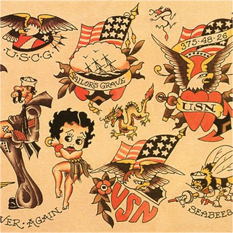 Sailor Jerry Old School Vintage Tattoo Flash Poster Print Etsy