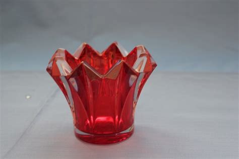 Vintage Red Cut Glass Vase By Bowenzone On Etsy