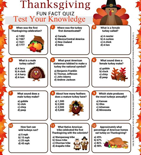 Thanksgiving Quiz Printable