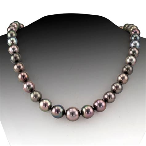 Black Tahitian Cultured Pearl Necklace At 1stdibs