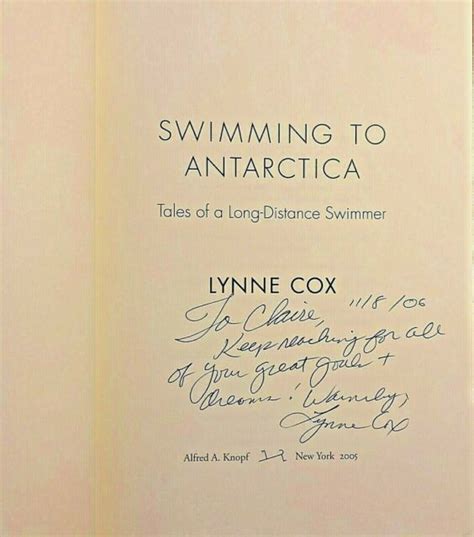 Swimming To Antarctica Tales Of A Long Distance Swimmer Lynne Cox