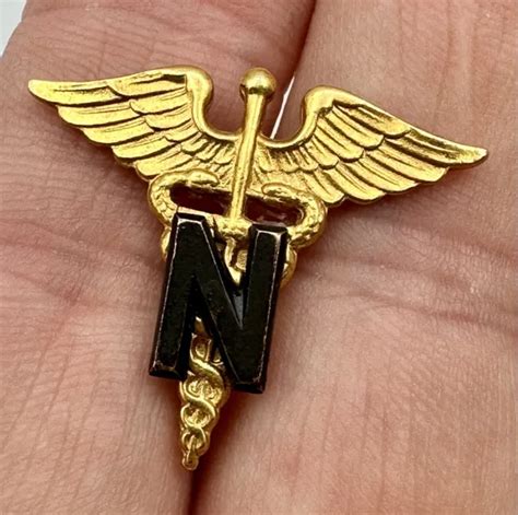 Wwii Army Medical Corps Nurse Officer Insignia Pin Original Pin Backs