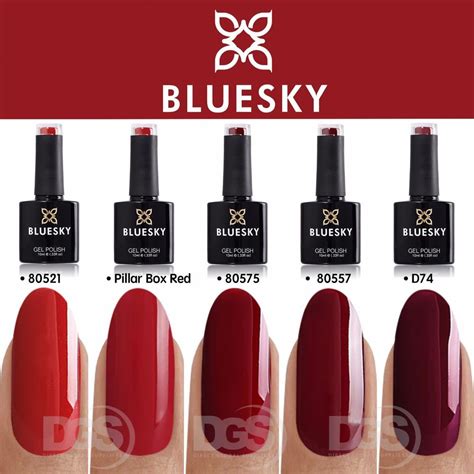 Bluesky Red Collection Uvled Soak Off Gel Nail Polish Colour Gels 10ml