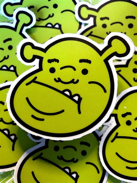 Shrek Ogre Face Vinyl Sticker Etsy