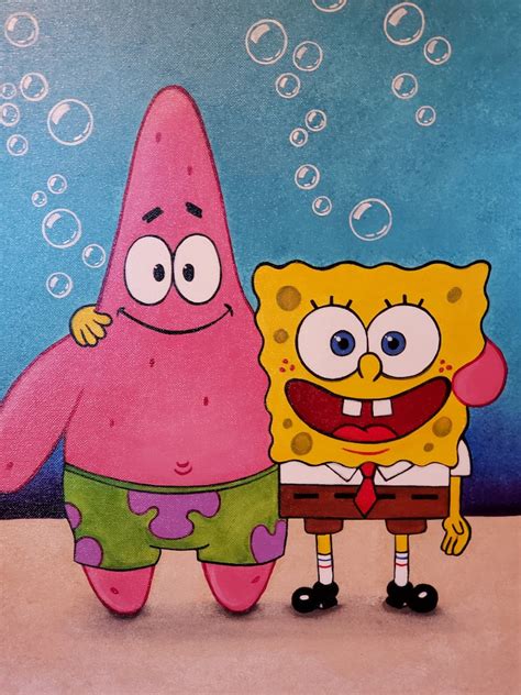 Original Hand Painted Spongebob And Patrick Etsy