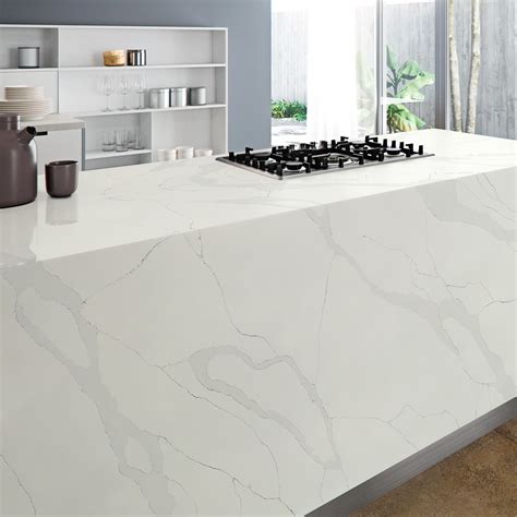 Kitchen Countertop Artificial White Calacatta Quartz Stone