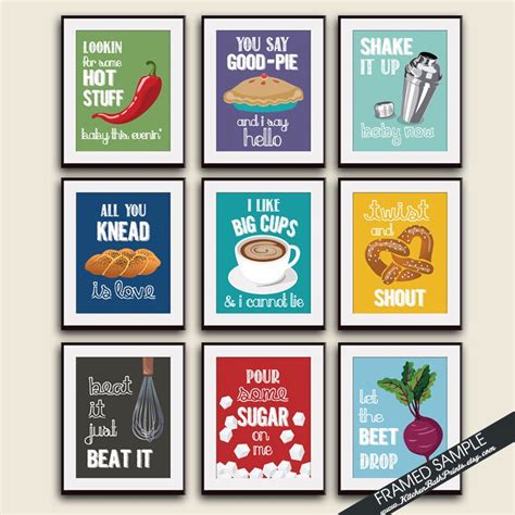 Funny Kitchen Song Series Set Of 9 Art Unframed Prints Featured In