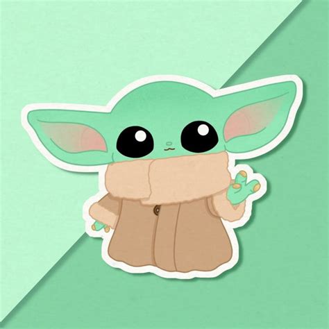 Baby Yoda Sticker In 2021 Yoda Sticker Cute Cartoon Wallpapers Yoda