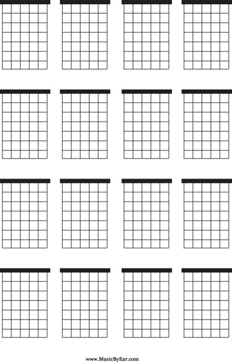 Guitar students find love these diagrams because they show string notes and number. Download Large Blank Guitar Chord Chart for Free - FormTemplate