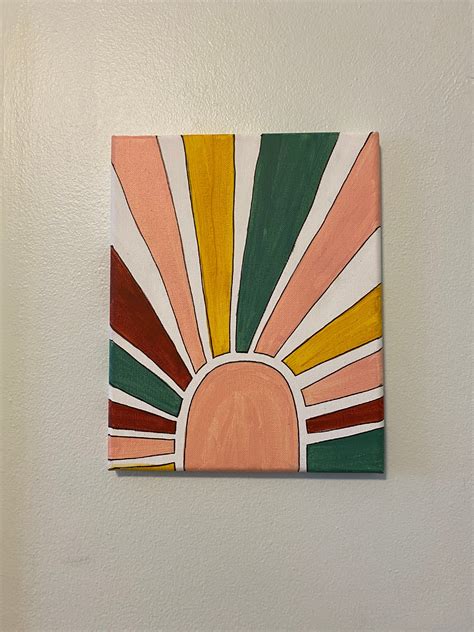 Abstract Multicolored Sun Painting Etsy