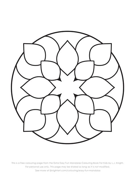 Mandala Coloring Pages Easy