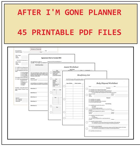 End Of Life Planner After I M Gone Planner Final Wishes Etsy