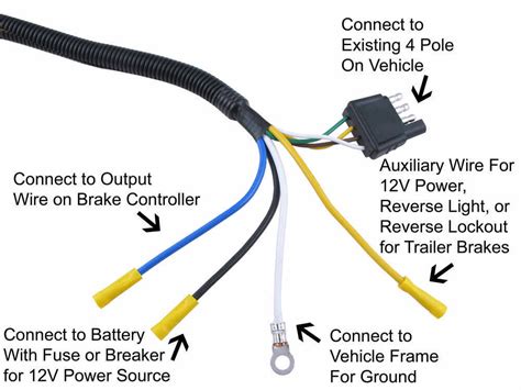 Adapter 4 Pole To 7 Pole Vehicle End Trailer Connector Tow Ready Wiring