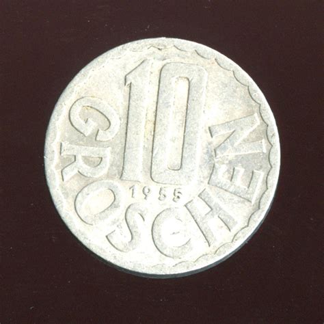 1955 Austria Osterreich 10 Groschen Aluminium Coin Vintage Etsy