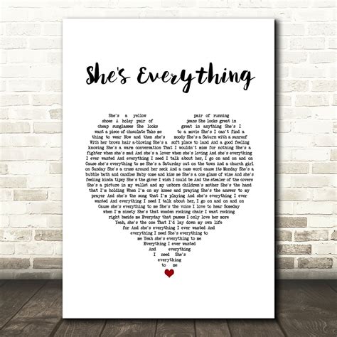 Brad Paisley Shes Everything Black And White Guitar Song Lyric Wall Art