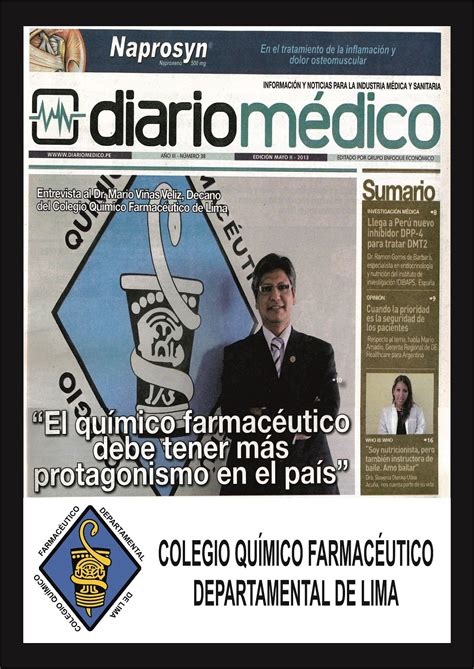 Colegio Quimico Farmaceutico Departamental De Lima Diario Medico