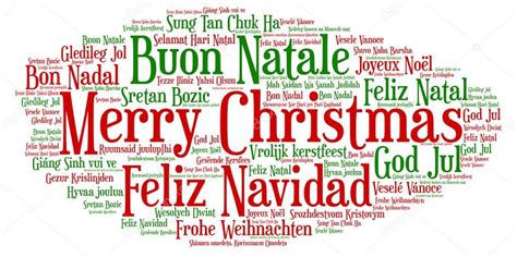 Words Cloud Merry Christmas In All Languages Of The World — Stock