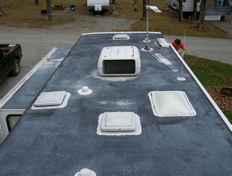 Prior to using any camper roof sealant to reseal your rv's roof, you should clean the roof thoroughly. Liquid Roof Coatings Application- five tips to help make things simpler for you | Rv roof repair ...