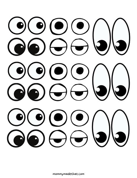 Googly Eyes Template Printable Printable Word Searches