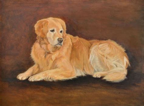 Golden Retriever Art Print Golden Retriever Dog Oil Painting Etsy