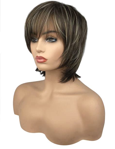 Layered Mixed Color Straight Synthetic Hair With Bangs Capless Cap